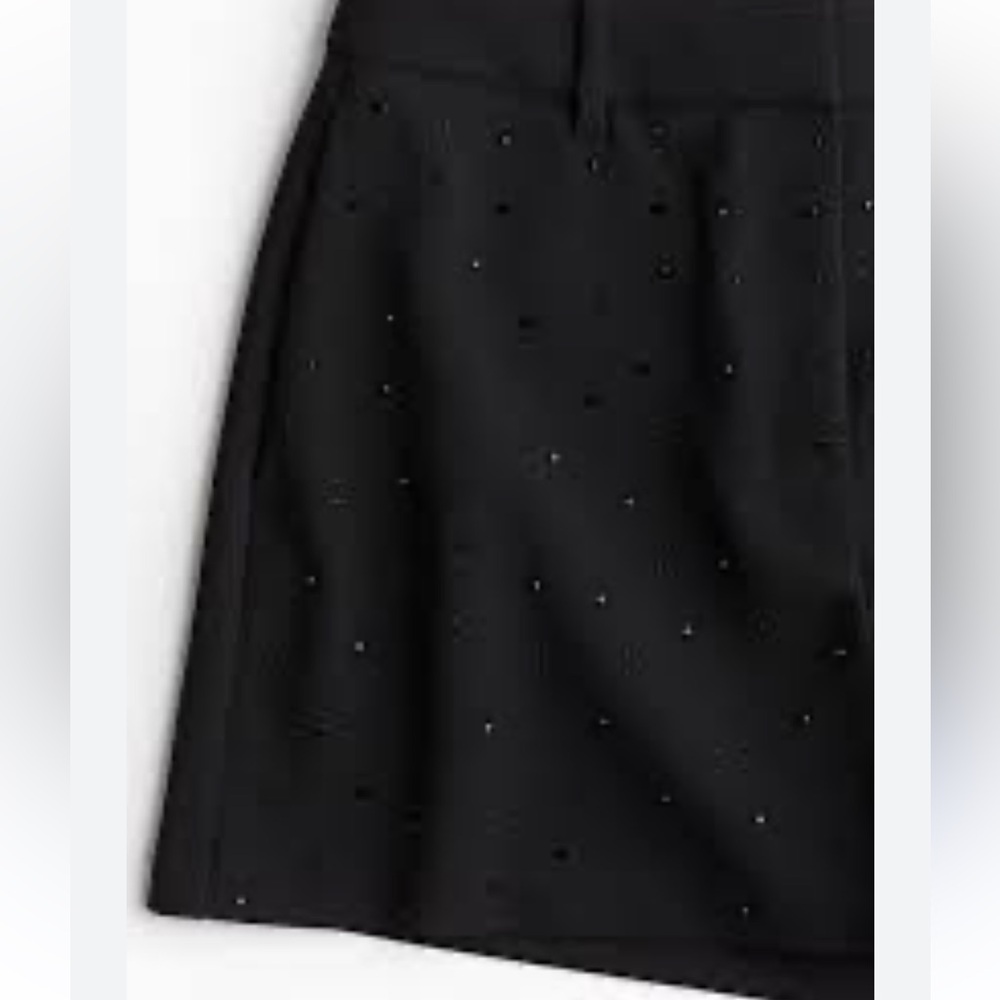 Black bejewled tailored shorts